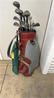 Golf Clubs and Grey/Red Bag RH