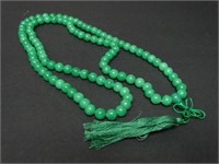 Chinese Green Jade Prayer Necklace