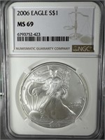 2006 Silver Eagle NGC MS69