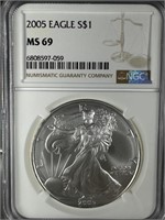 2005 Silver Eagle NGC MS69