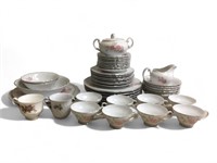 Japan Fine China Set Plates Cups, Sugar Creamer