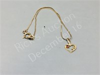 10k gold heart bracelet