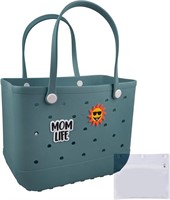 Beach Tote Rubber Bag | Large  Dark Green