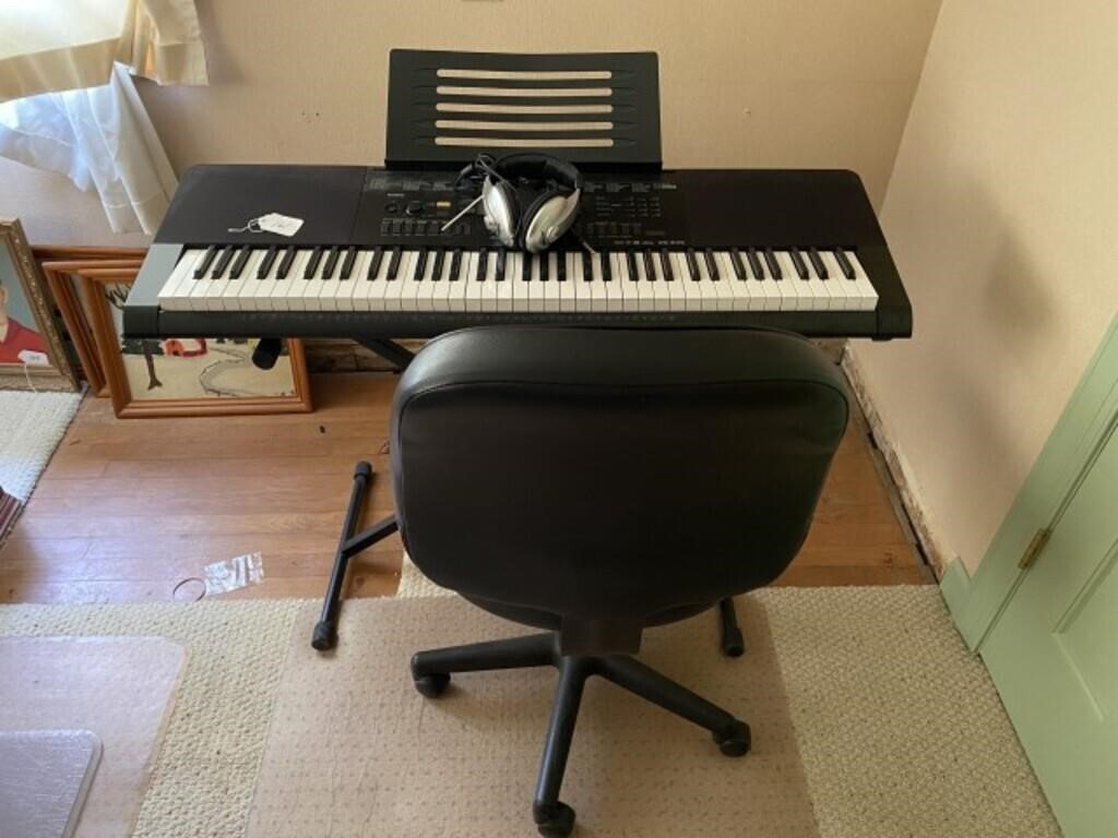 Casio Electric Keyboard, Stand, & Chair