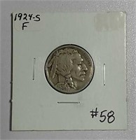 1924-S  Buffalo Nickel   F