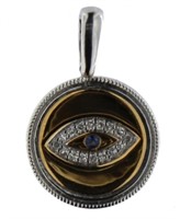 Natural Diamond & Sapphire Seeing Eye Pendant