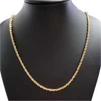14kt Gold 24" Diamond Cut Rope Twist Chain *WOW