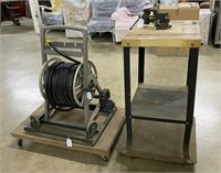 Tool Stand, Small Vise, Garden Hose, Flat Dollies
