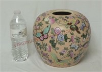 Vintage Porcelain Ginger Jar / Vase w Butterflies