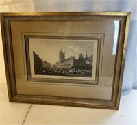 Antique Engraving Cloth Hall Ypres
