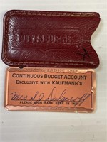 Antique Kaufmann Charge Acct Card
