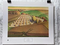 Fall Plowing Litho by Grand Wood