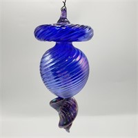 Twisted Cobalt Art Glass Christmas Ornament