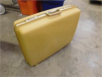 Vintage Aspen yellow hard plastic suitcase