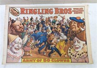 Vtg 1960 Reprint Circus Poster "C" 19 x 13