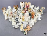 Ceramic, Porcelain, Resin & Wood Angel Figurines