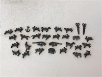 GROUPING OF CAST METAL CHARMS - FOUND IN A TUBE