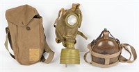 WWII JAPANESE CANTEEN & GASMASK W COVER WW2
