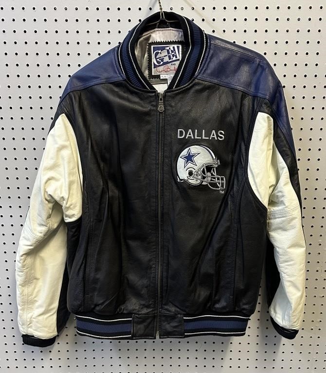 VINTAGE CARL BANKS COWBOYS LEATHER JACKET