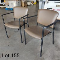 2x Metal Frame Side Chairs