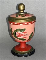 Lehnware lidded saffron cup ca. 1896 dated;