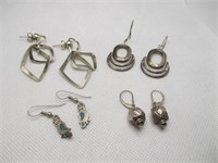 (4) Pair Sterling Earrings