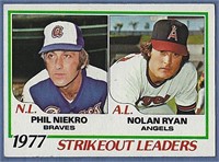 1978 Topps #206 K Leaders Nolan Ryan Phil Niekro