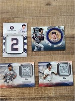 4x Baseball card patch and coin thick card lot