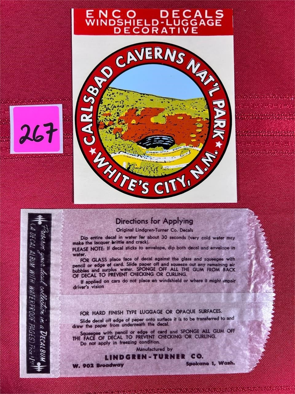 Vtg. collectable Carlsbad Caverns Sticker