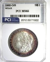 1882-O/S Weak Morgan PCI MS65 RARE C.U. VAL $7750
