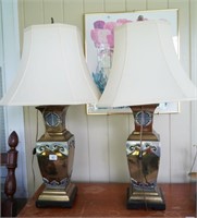 Pair of Metal & Brass Style Lamps
