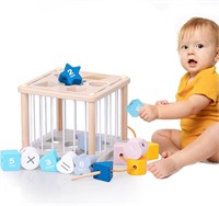 Shape Sorter for Toddlers 1-3  Wooden Montessori