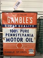 Gamble's motor oil 2-gal can