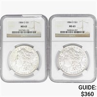 1884-O [2] Morgan Silver Dollar NGC MS63