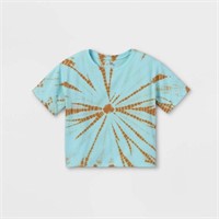 Art Cass Girl's LG Boxy T-shirt, Blue and Brown