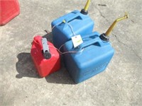 2 5-gal and 1 2-gal gas cans