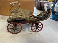 Antique Cast Iron Mother Goose Pull Toy