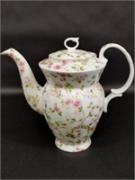England Style Staffordshire China Pink Rose Teapot