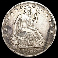 1853-O Arws & Rays Seated Liberty Half Dollar