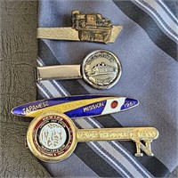 Vintage Tie Clips (4) -Advertising, Souvenir