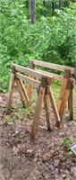 Two sets 2 x 4 wooden saw horses