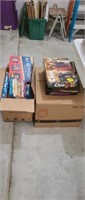 Two large boxes of assortment board games and