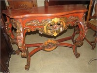 HEAVY CARVED ENTRY WAY TABLE