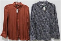 Lot of 2 Ladies Button Up Shirts Sz M - NWT