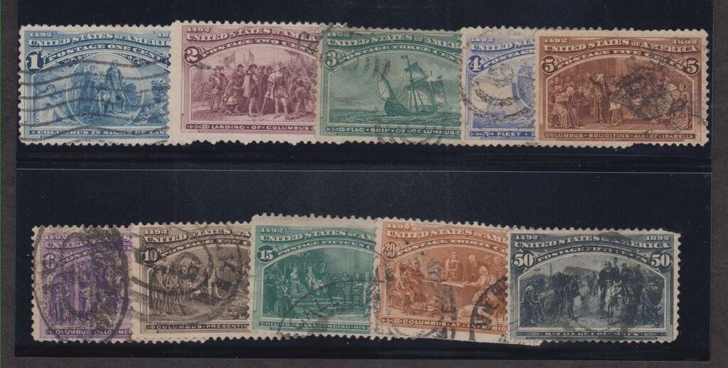 US Stamps Columbian Exposition Commemoratives to t