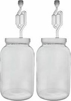 SET OF 2 OPEN WIDE MOUTH JAR W/ DRILLED AIR LOCK