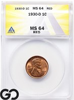 1930-D Lincoln Wheat Cent, ANACS MS64RD Guide: 120