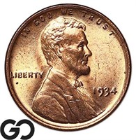 1934 Lincoln Wheat Cent, Lots of Red, Lustrous!