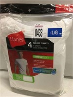 HANES 4 TAGLESS TSHIRTS LARGE