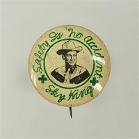 SKY KING SAFETY IS NO ACCIDENT PINBACK BUTTON